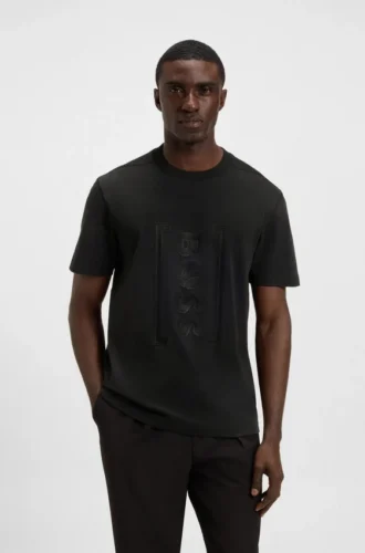 T-Shirt aus Interlock-Baumwolle mit Mesh-Print