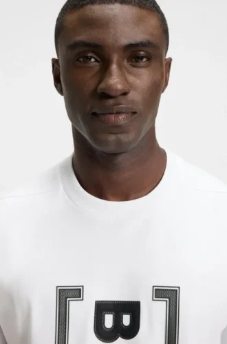 T-Shirt aus Interlock-Baumwolle mit Mesh-Print