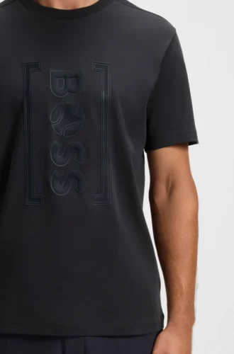 T-Shirt aus Interlock-Baumwolle mit Mesh-Print
