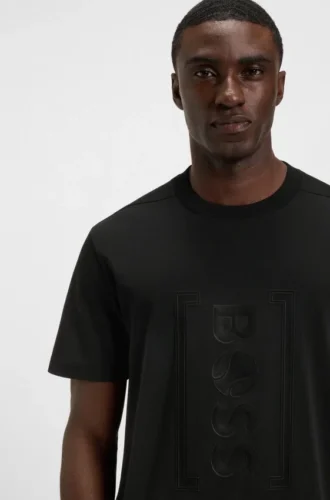 T-Shirt aus Interlock-Baumwolle mit Mesh-Print