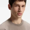 T-Shirt aus Interlock-Baumwolle mit metallischem Logo-Aufnäher