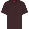 T-Shirt aus Interlock-Baumwolle mit metallischem Logo-Aufnäher