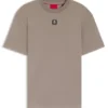T-Shirt aus Interlock-Baumwolle mit metallischem Logo-Aufnäher