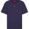 T-Shirt aus Interlock-Baumwolle mit metallischem Logo-Aufnäher