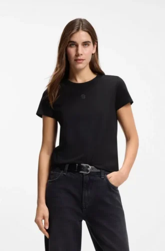 T-Shirt aus merzerisierter Baumwolle in regulärer Passform