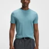 T-Shirt aus merzerisierter Baumwolle mit geometrischem Jacquardmuster T-Shirt aus merzerisierter Baumwolle mit geometrischem Jacquardmuster