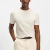 T-Shirt aus merzerisierter Baumwolle mit geometrischem Jacquardmuster T-Shirt aus merzerisierter Baumwolle mit geometrischem Jacquardmuster