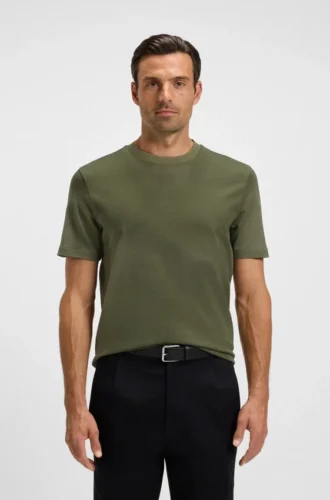 T-Shirt aus merzerisierter Baumwolle mit geometrischem Jacquardmuster