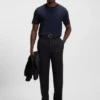 T-Shirt aus merzerisierter Baumwolle mit geometrischem Jacquardmuster T-Shirt aus merzerisierter Baumwolle mit geometrischem Jacquardmuster