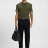 T-Shirt aus merzerisierter Baumwolle mit geometrischem Jacquardmuster T-Shirt aus merzerisierter Baumwolle mit geometrischem Jacquardmuster