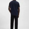 T-Shirt aus merzerisierter Baumwolle mit geometrischem Jacquardmuster T-Shirt aus merzerisierter Baumwolle mit geometrischem Jacquardmuster