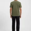 T-Shirt aus merzerisierter Baumwolle mit geometrischem Jacquardmuster T-Shirt aus merzerisierter Baumwolle mit geometrischem Jacquardmuster