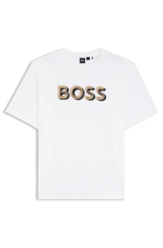 T-Shirt aus merzerisierter Baumwolle mit Logo-Motiv