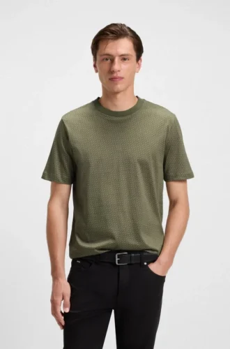 T-Shirt aus merzerisierter Baumwolle mit zweifarbigen Monogrammen