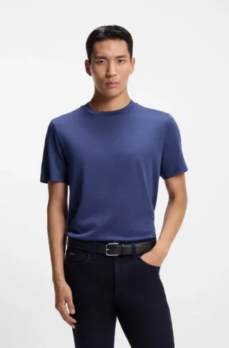 T-Shirt aus Seiden-Woll-Mischung in Regular-Fit