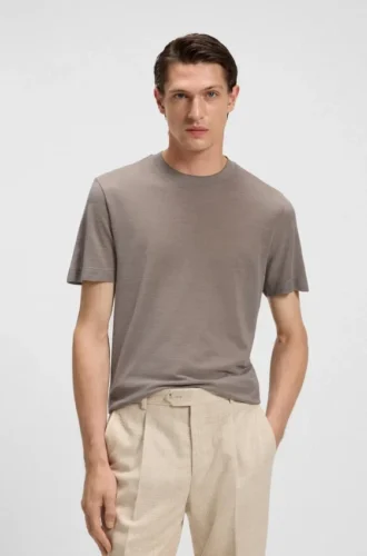 T-Shirt aus Seiden-Woll-Mischung in Regular-Fit