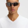 T-Shirt aus Stretch-Baumwolle in Regular-Fit mit kontrastierendem Logo