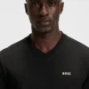 T-Shirt aus Stretch-Baumwolle in Regular-Fit mit kontrastierendem Logo