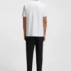 T-Shirt aus Stretch-Baumwolle in Regular-Fit mit kontrastierendem Logo