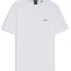 T-Shirt aus Stretch-Baumwolle in Regular-Fit mit kontrastierendem Logo