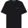 T-Shirt aus Stretch-Baumwolle in Regular-Fit mit kontrastierendem Logo