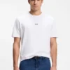 T-Shirt aus Stretch-Baumwolle mit Kontrastlogo