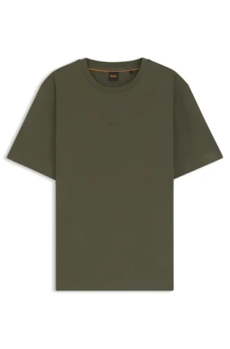 T-Shirt aus Stretch-Baumwolle mit Kontrastlogo
