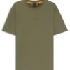 T-Shirt aus Stretch-Baumwolle mit Kontrastlogo