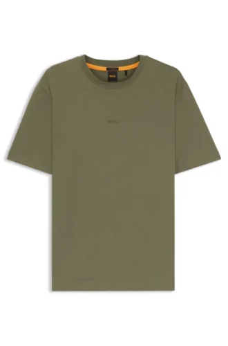 T-Shirt aus Stretch-Baumwolle mit Kontrastlogo