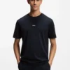 T-Shirt aus Stretch-Baumwolle mit Kontrastlogo