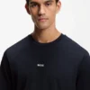 T-Shirt aus Stretch-Baumwolle mit Kontrastlogo
