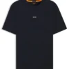 T-Shirt aus Stretch-Baumwolle mit Kontrastlogo