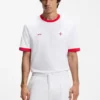 T-Shirt aus Stretch-Baumwolle mit Landesflagge und Logo T-Shirt aus Stretch-Baumwolle mit Landesflagge und Logo