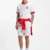 T-Shirt aus Stretch-Baumwolle mit Landesflagge und Logo T-Shirt aus Stretch-Baumwolle mit Landesflagge und Logo