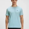 T-Shirt aus Stretch-Baumwolle mit Streifen und Logo