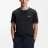 T-Shirt aus Stretch-Baumwolle mit Streifen und Logo