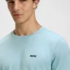 T-Shirt aus Stretch-Baumwolle mit Streifen und Logo