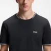 T-Shirt aus Stretch-Baumwolle mit Streifen und Logo