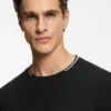 T-Shirt aus Stretch-Baumwolle mit Streifen und Logo
