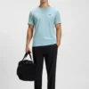 T-Shirt aus Stretch-Baumwolle mit Streifen und Logo