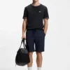 T-Shirt aus Stretch-Baumwolle mit Streifen und Logo
