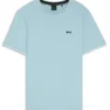 T-Shirt aus Stretch-Baumwolle mit Streifen und Logo