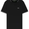 T-Shirt aus Stretch-Baumwolle mit Streifen und Logo
