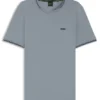 T-Shirt aus Stretch-Baumwolle mit Streifen und Logo