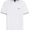 T-Shirt aus Stretch-Baumwolle mit Streifen und Logo