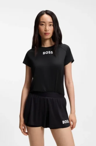 T-Shirt aus Stretch-Jersey mit Tennis-Motiv