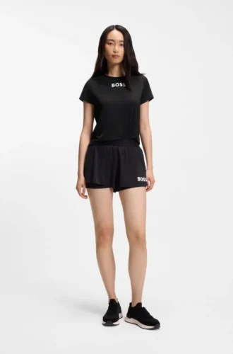 T-Shirt aus Stretch-Jersey mit Tennis-Motiv