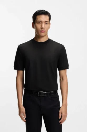 T-Shirt in Regular-Fit aus einer merzerisierten Baumwollmischung