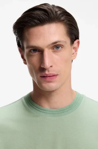 T-Shirt in Regular-Fit aus einer merzerisierten Baumwollmischung