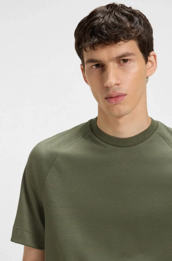 T-Shirt in Regular-Fit aus merzerisiertem Stretchstoff T-Shirt in Regular-Fit aus merzerisiertem Stretchstoff